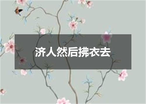 济人然后拂衣去