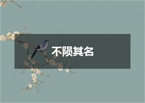 不陨其名