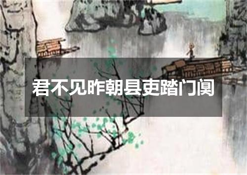 君不见昨朝县吏踏门阒