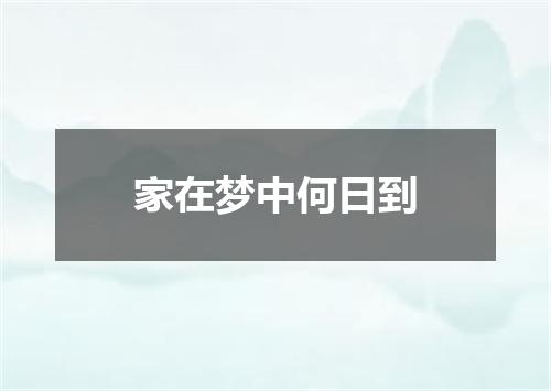 家在梦中何日到