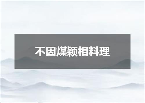 不因煤颖相料理