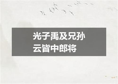 光子禹及兄孙云皆中郎将