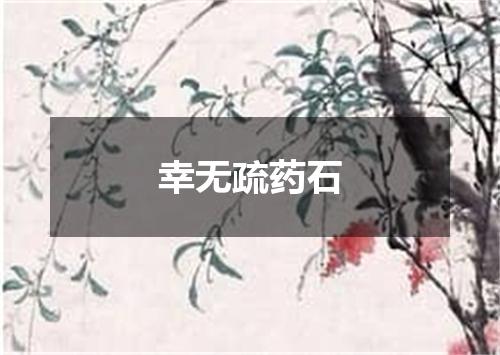 幸无疏药石