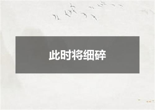 此时将细碎