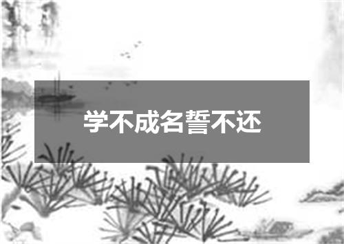 学不成名誓不还