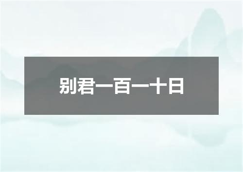 别君一百一十日