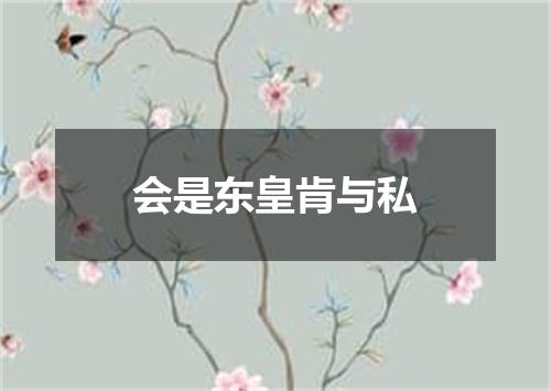 会是东皇肯与私