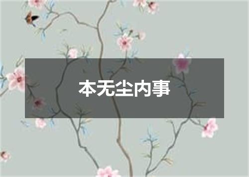 本无尘内事