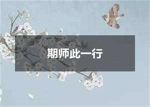 期师此一行