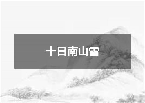 十日南山雪