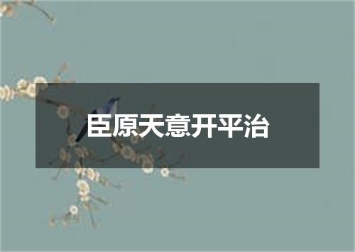 臣原天意开平治