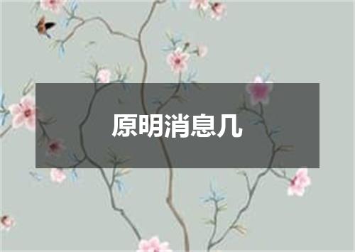 原明消息几