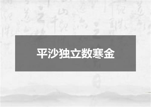 平沙独立数寒金