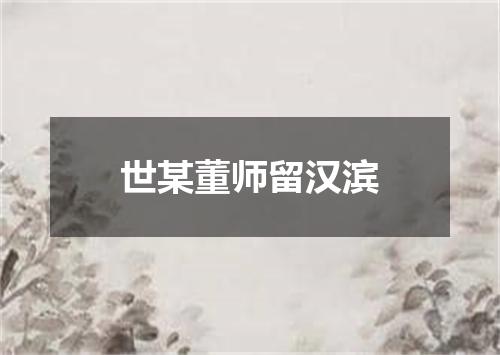 世某董师留汉滨