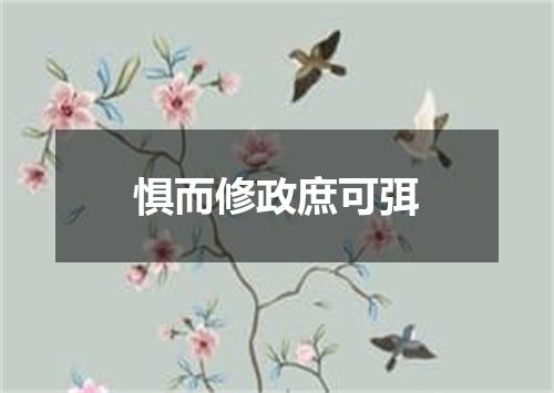 惧而修政庶可弭