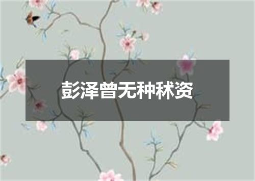 彭泽曾无种秫资