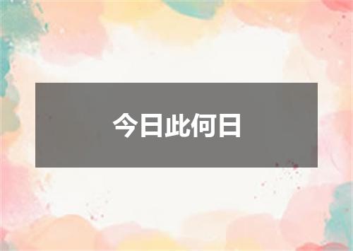 今日此何日