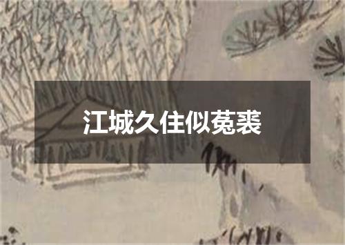 江城久住似菟裘