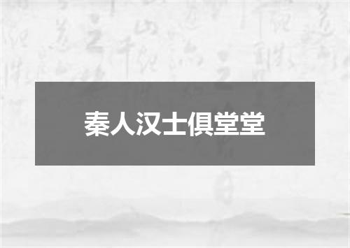 秦人汉士俱堂堂