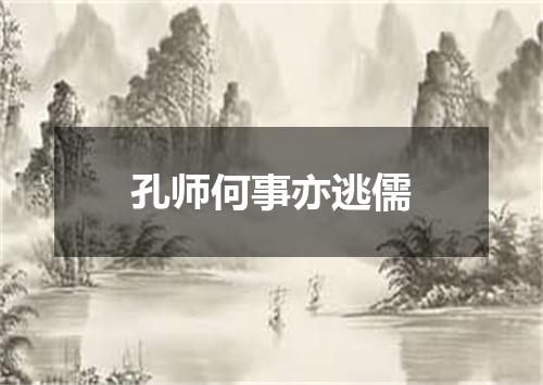 孔师何事亦逃儒