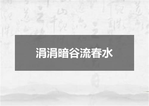 涓涓暗谷流春水