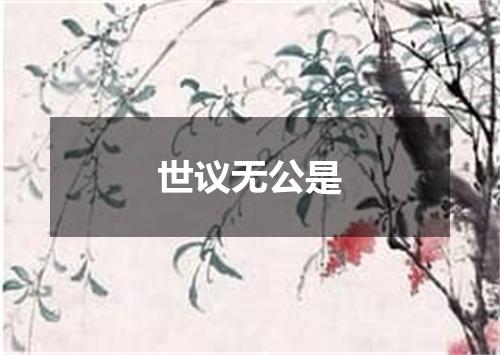 世议无公是