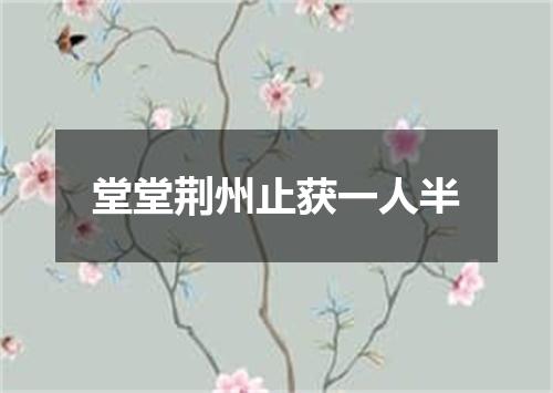 堂堂荆州止获一人半