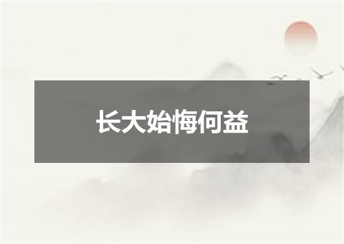 长大始悔何益