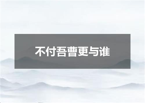 不付吾曹更与谁