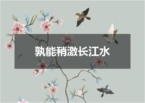 孰能稍激长江水