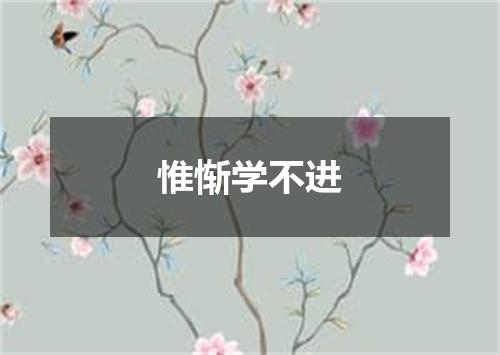 惟惭学不进