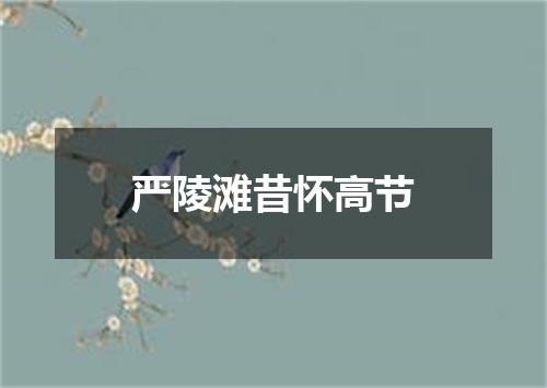 严陵滩昔怀高节