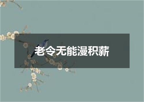 老令无能漫积薪