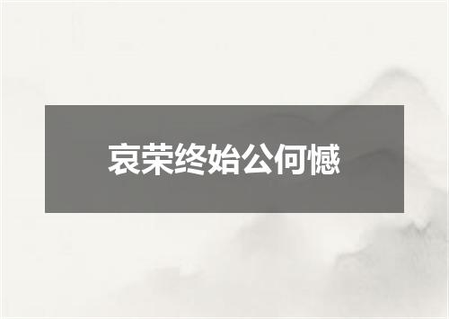 哀荣终始公何憾