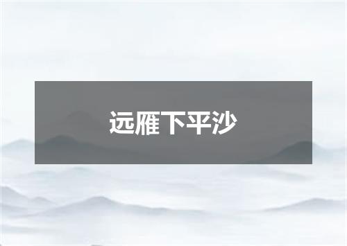 远雁下平沙