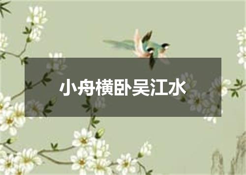 小舟横卧吴江水