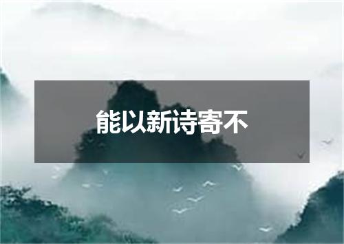 能以新诗寄不