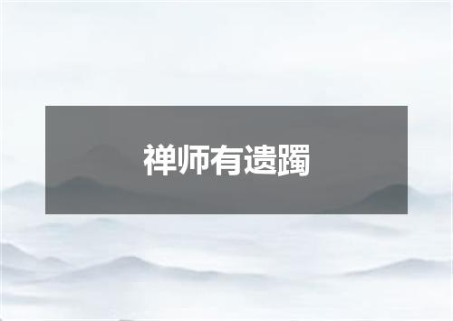 禅师有遗躅