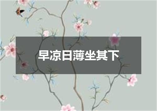 早凉日薄坐其下