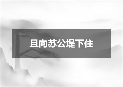 且向苏公堤下住