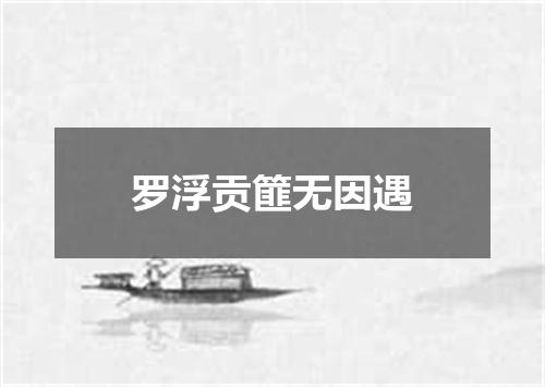 罗浮贡篚无因遇