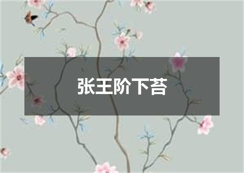 张王阶下苔