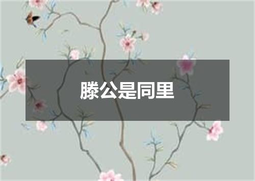 滕公是同里