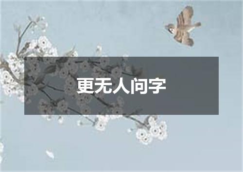 更无人问字