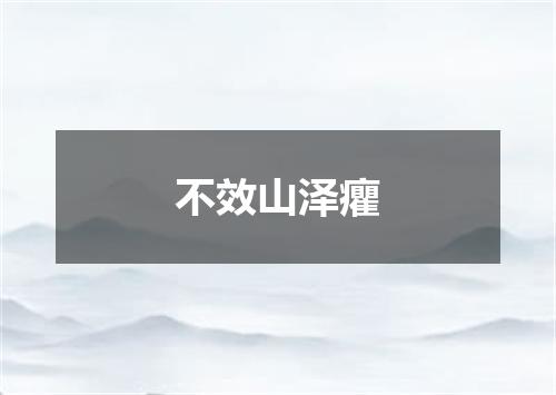 不效山泽癯