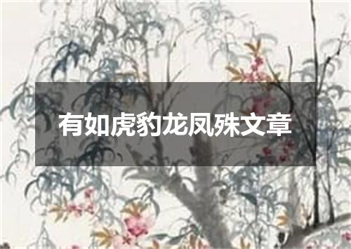 有如虎豹龙凤殊文章