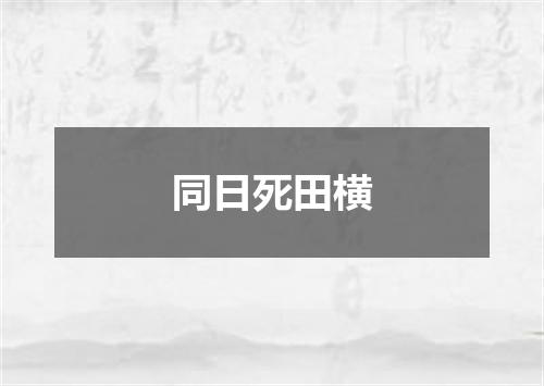 同日死田横