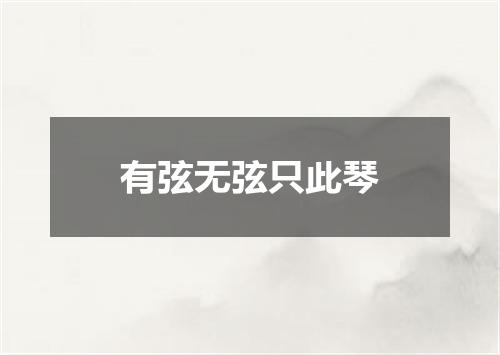 有弦无弦只此琴