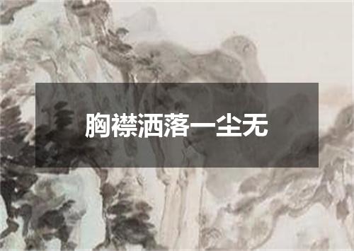 胸襟洒落一尘无