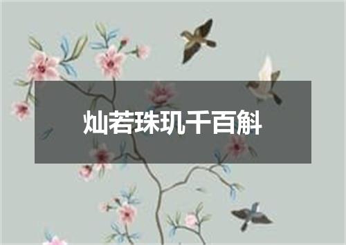 灿若珠玑千百斛